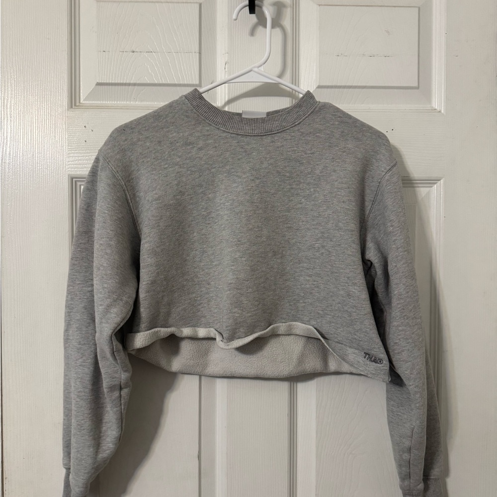 TNA Heather Gray Cropped Hoodie